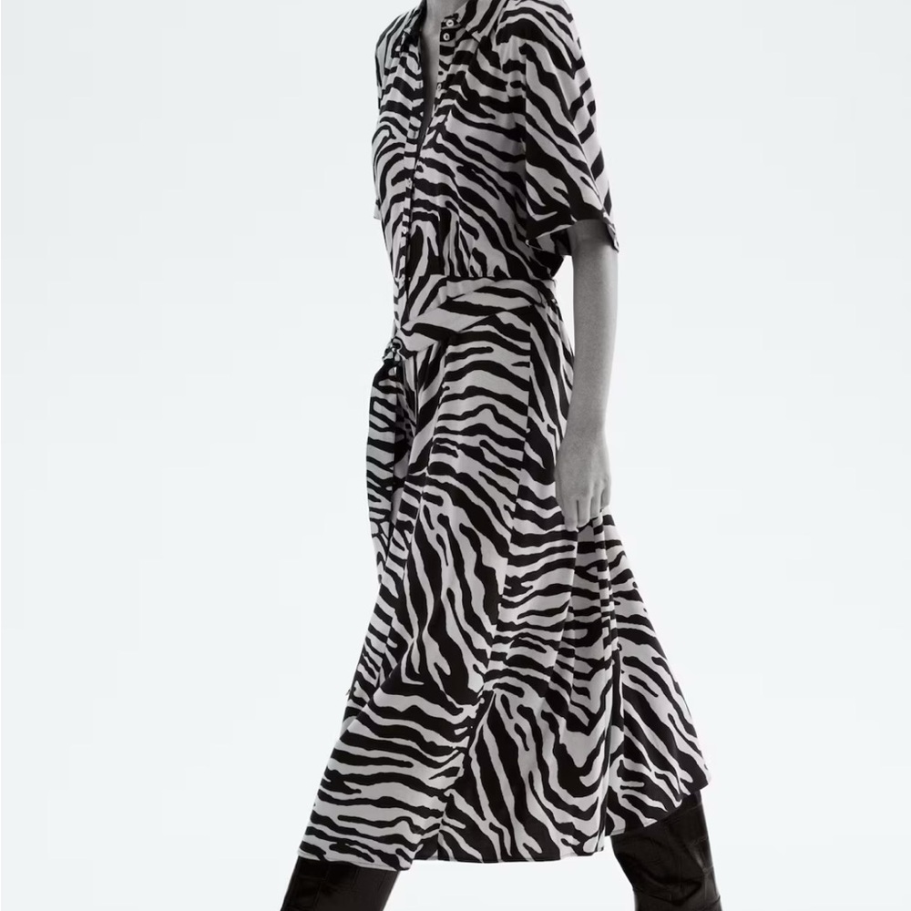 Zebra Print Midi Dress